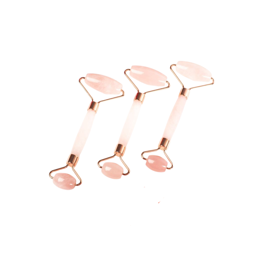 A smooth two-sided Rose Quartz Massager